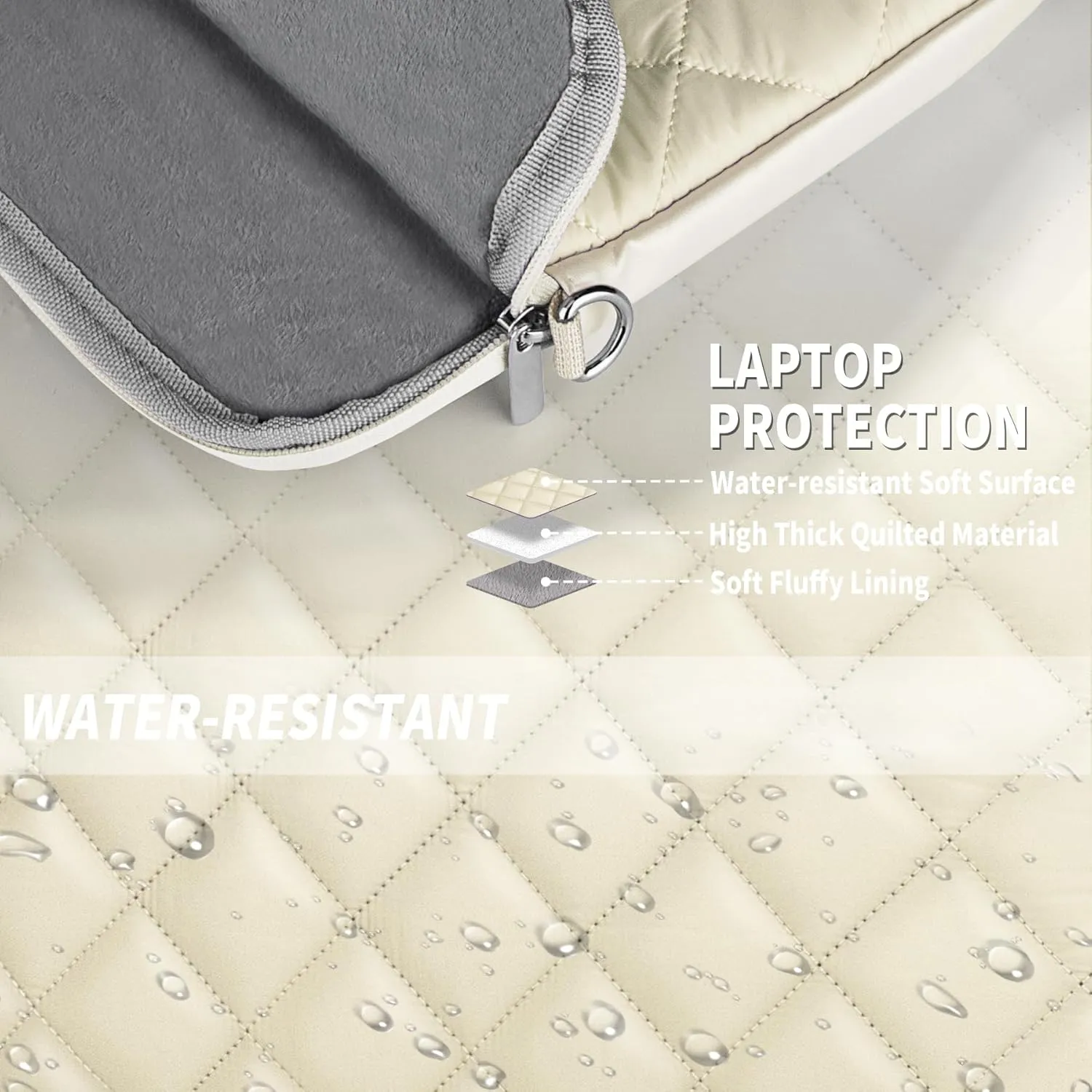 Puffy Quilted Laptop Sleeve with a Removable Shoulder Strap Compatible with MacBook Air 13 inch M2 A2681 M1 A2337 A2179 A1932 2023-2018/Pro 13 M2 M1 A2338 A2251 A2289 A2159 A1989 A1706 A1708