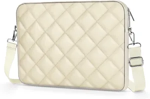 Puffy Quilted Laptop Sleeve with a Removable Shoulder Strap Compatible with MacBook Air 13 inch M2 A2681 M1 A2337 A2179 A1932 2023-2018/Pro 13 M2 M1 A2338 A2251 A2289 A2159 A1989 A1706 A1708