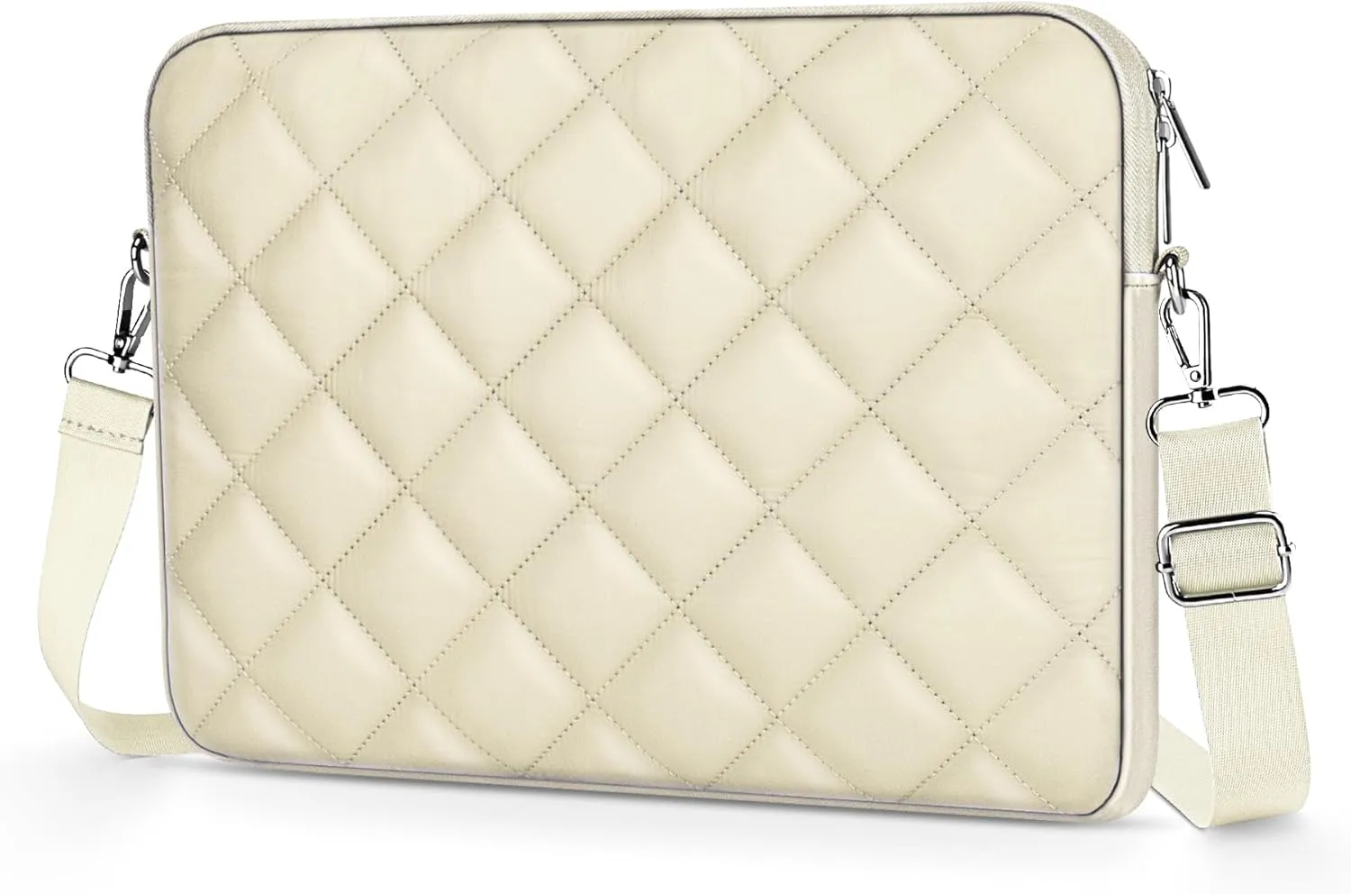 Puffy Quilted Laptop Sleeve with a Removable Shoulder Strap Compatible with MacBook Air 13 inch M2 A2681 M1 A2337 A2179 A1932 2023-2018/Pro 13 M2 M1 A2338 A2251 A2289 A2159 A1989 A1706 A1708