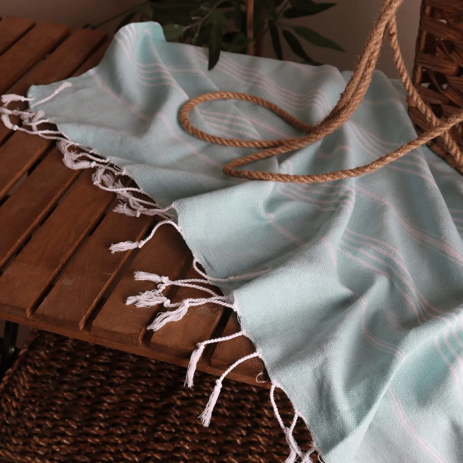Puskul - Bulk Bachelorette Party Towels Pack of 10-100% Cotton Turkish Beach Towels for Bridesmaid Gift (Light Green)