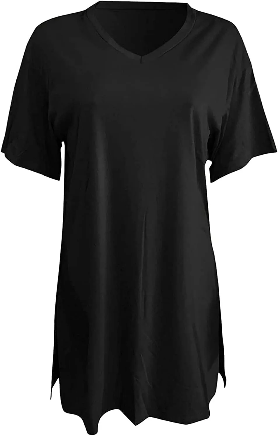 qfmqkpi Women’s Casual 2 Piece Outfits V Neck Side Split Tops and Shorts Set Tracksuit