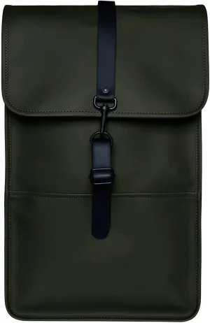 RAINS Backpack for Women and Men - Fits 15" Laptop - Water Resistant Rucksack - (Green, One Size)