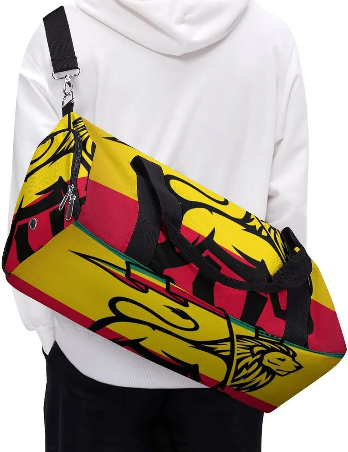 Rasta Lion with Sunglasses Fitness Bag with Large Capacity Backpack And Waterproof Bag