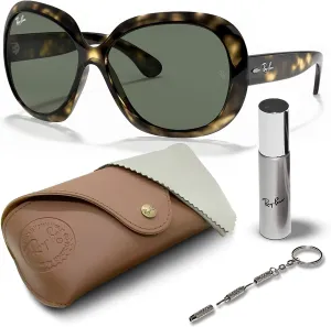 Ray-Ban RB4098 Jackie Ohh II Butterfly Shape Sunglasses With Eyewear Kit Bundle - High Bridge Fit - Beach Sunglasses