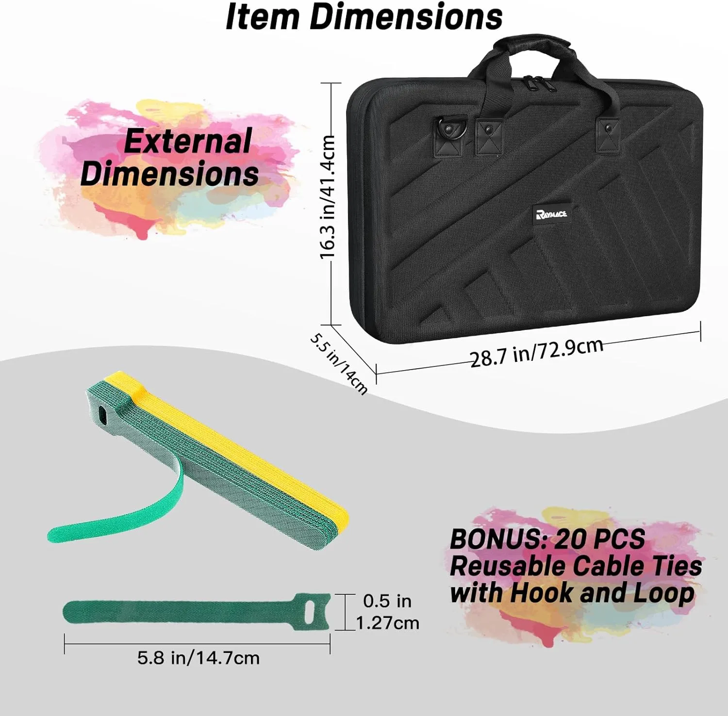 RAYMACE Hard EVA DJ Controller Case，Storage Case Fits Pioneer DDJ 1000,1000SRT，Protective Travel Storage Bag（28.7x 16.3 x 5.5 inch）