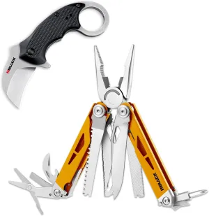 Rblack 21-in-1 Multitool Pliers and Karambit Folding Knife, Great Multitool with EDC Knife Set