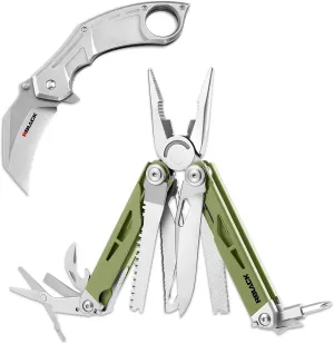 Rblack 21-in-1 Multitool Pliers and Karambit Folding Knife, Great Multitool with EDC Knife Set