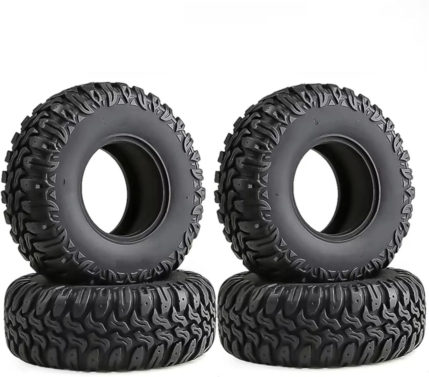 Rc Car Wheel Rim Tire Compatible with Axial for SCX10 II III 90046 for Traxxas for TRX4 D90 for Redcat 1/10 RC Crawler Car 105mm 1.9" Rubber Tire Wheel Tyre