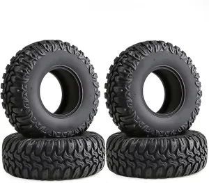 Rc Car Wheel Rim Tire Compatible with Axial for SCX10 II III 90046 for Traxxas for TRX4 D90 for Redcat 1/10 RC Crawler Car 105mm 1.9" Rubber Tire Wheel Tyre