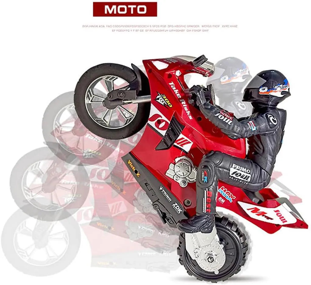 RC Dual-Motor Electric Two-Wheel Self-Balancing Motorcycle Model, 1/6 Scale 2.4GHz Motorcycle Model with Six-Axis Gyroscope and Wireless RC, Perfect for Kids Adults (RTR Version/Blue)