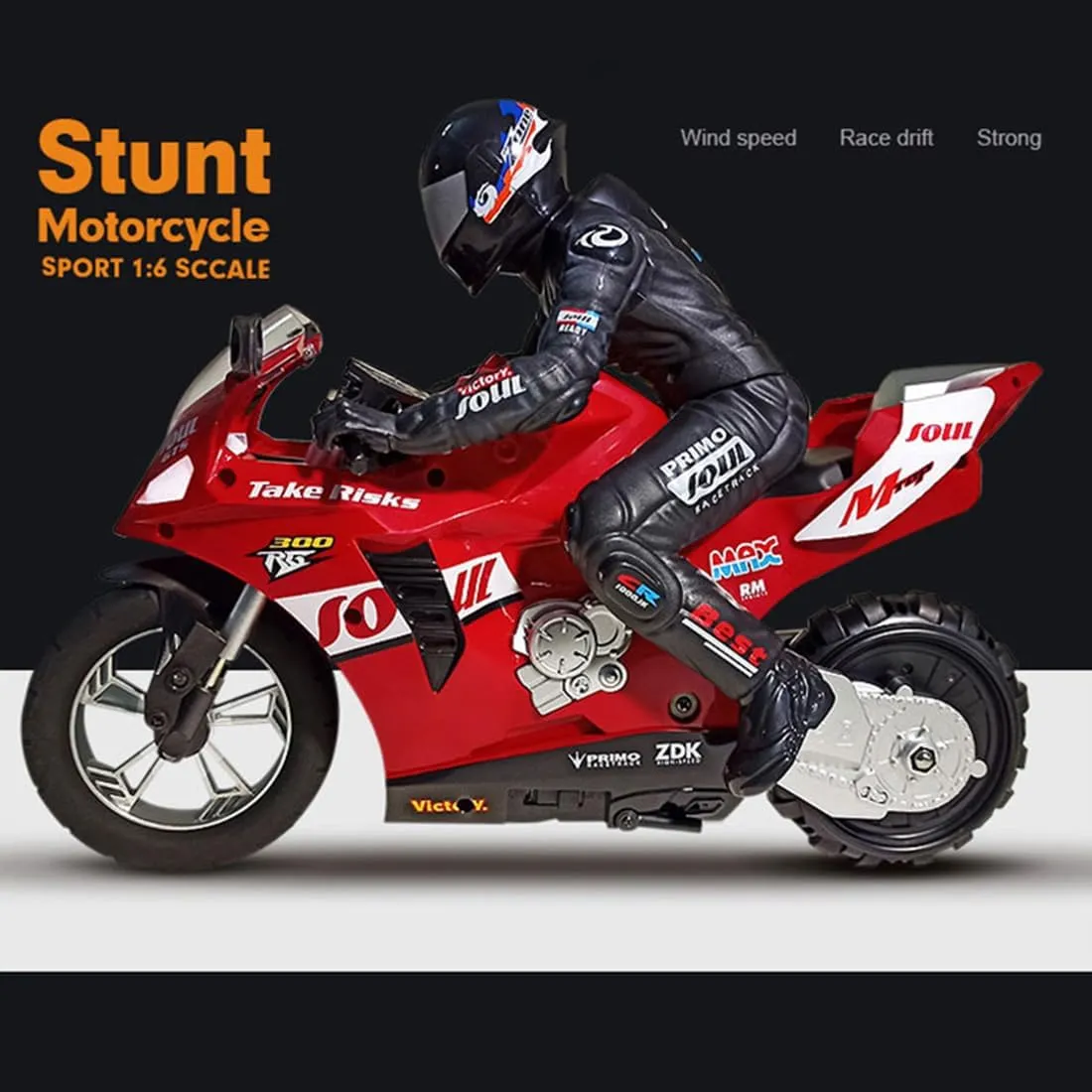 RC Dual-Motor Electric Two-Wheel Self-Balancing Motorcycle Model, 1/6 Scale 2.4GHz Motorcycle Model with Six-Axis Gyroscope and Wireless RC, Perfect for Kids Adults (RTR Version/Blue)