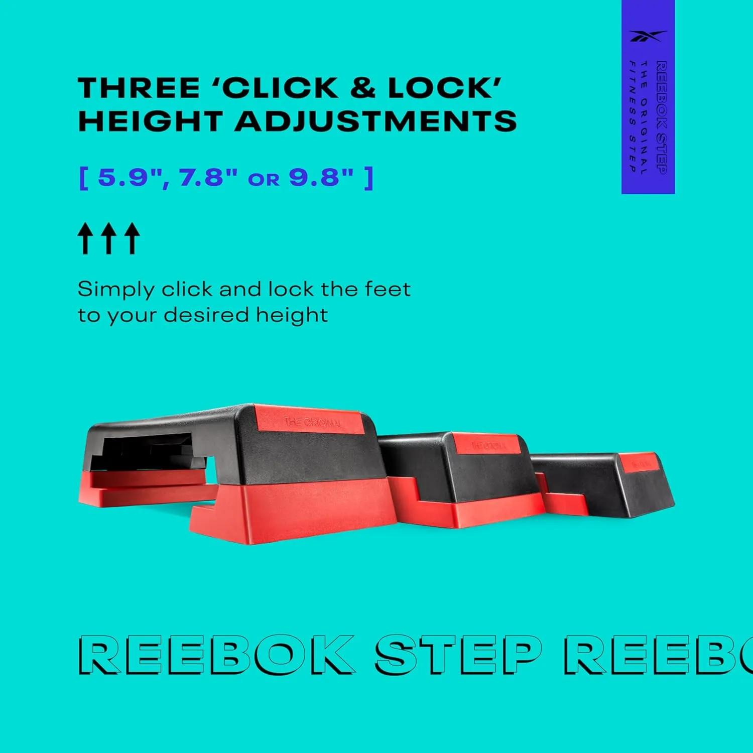 Reebok Fitness Multipurpose Adjustable Aerobic and Strength Training Workout Step Platform for HIIT, Cardio, and General Sessions