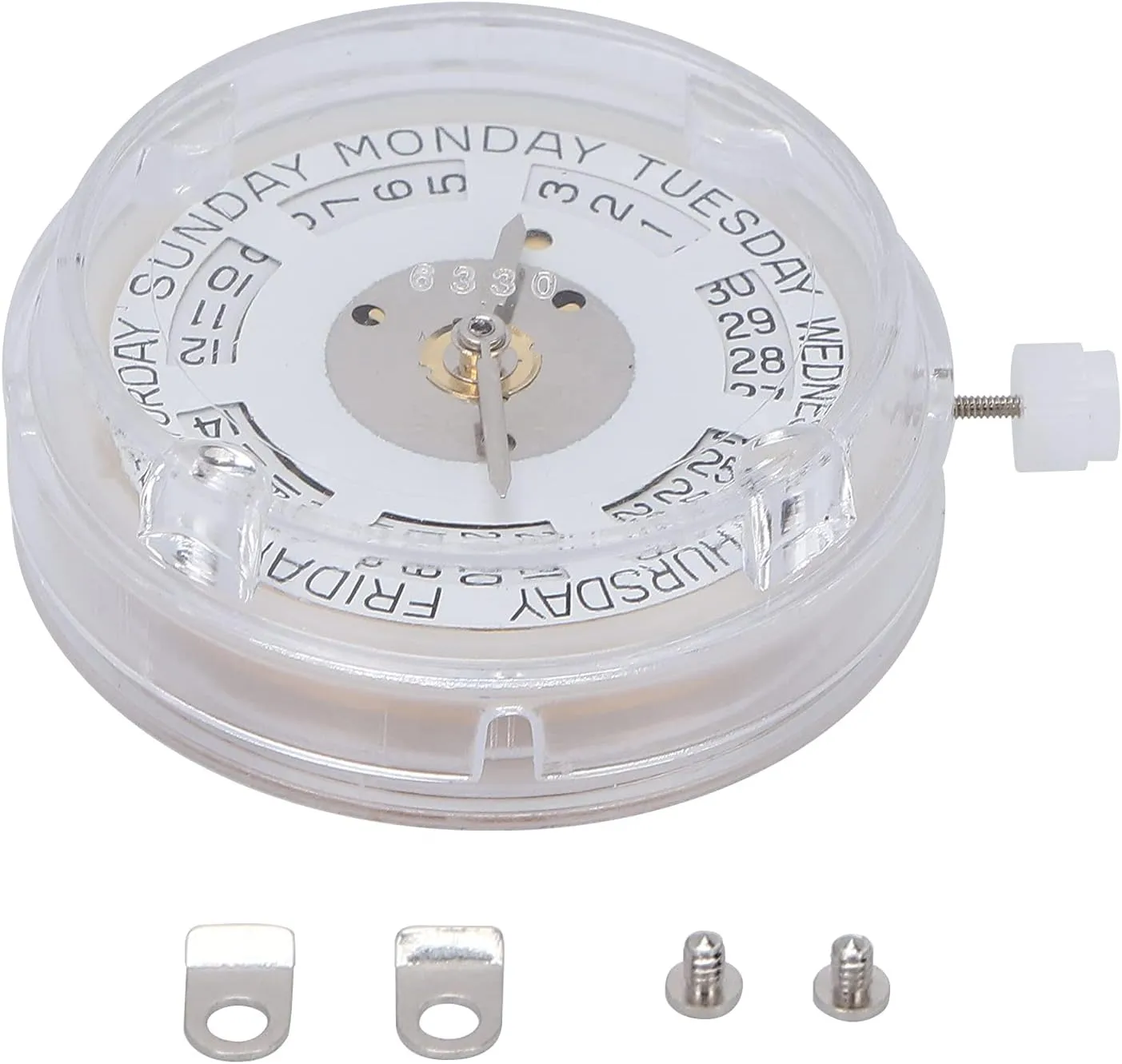 Replacement 2834 Mechanical Watch Movement, Alloy Material, Sturdy and Resistant, Professional Repairing Part with Storage Box, Fixing Tools and Screws, Silver Color,