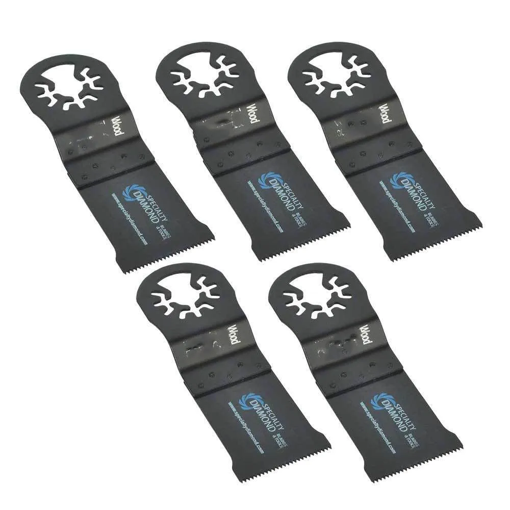 Replacement 5 Pack 35mm HCS Wood Cutting Multi-Tool Saw Blades Fits for Fein Multimaster Dremel Bosch Craftsman Ridgid Oscillating Tools for Versa Tool AB5A