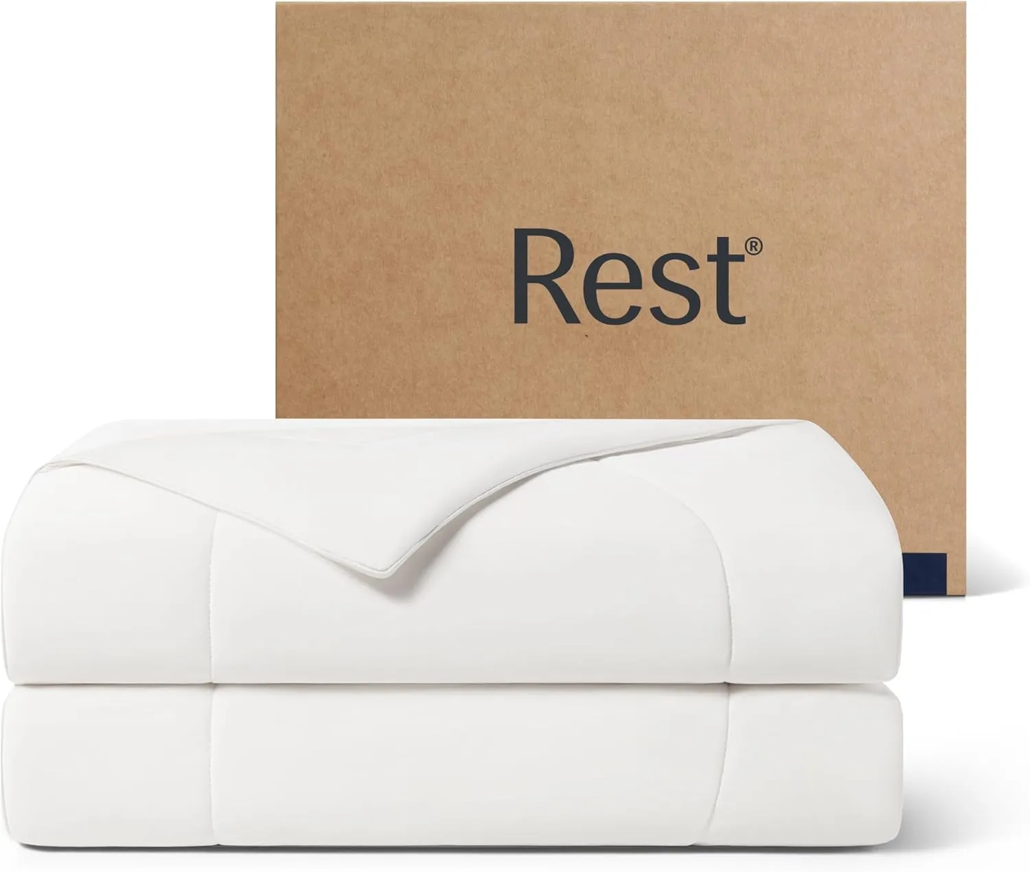 REST® Evercool® Cooling Comforter, Full/Queen, Blanket for Hot Sleepers, All Season Bedding to Keep Cool for Night Sweats, Breathable Lightweight Blanket, 90"x90" Inches, Arctic White