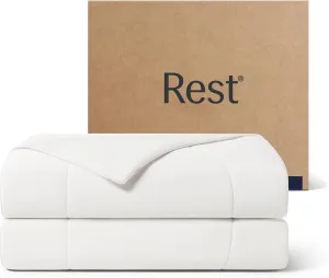 REST® Evercool® Cooling Comforter, Full/Queen, Blanket for Hot Sleepers, All Season Bedding to Keep Cool for Night Sweats, Breathable Lightweight Blanket, 90"x90" Inches, Arctic White