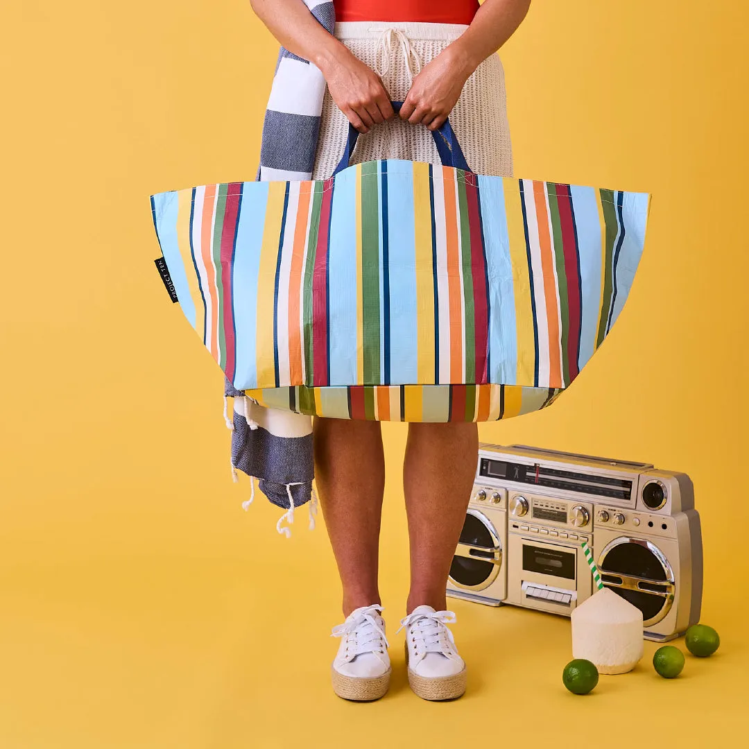 Retro Stripe Oversized Tote
