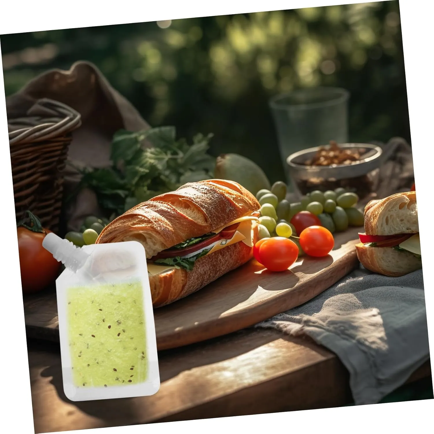 Reusable Juice Bags Straw Leakproof Edible Oil Containers for Camping Stand up Milk Holder Pouches