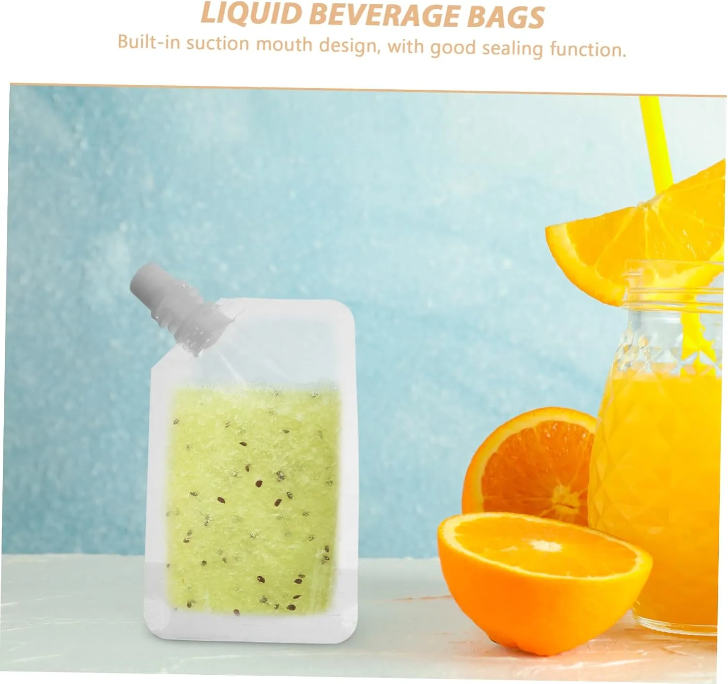Reusable Juice Bags Straw Leakproof Edible Oil Containers for Camping Stand up Milk Holder Pouches