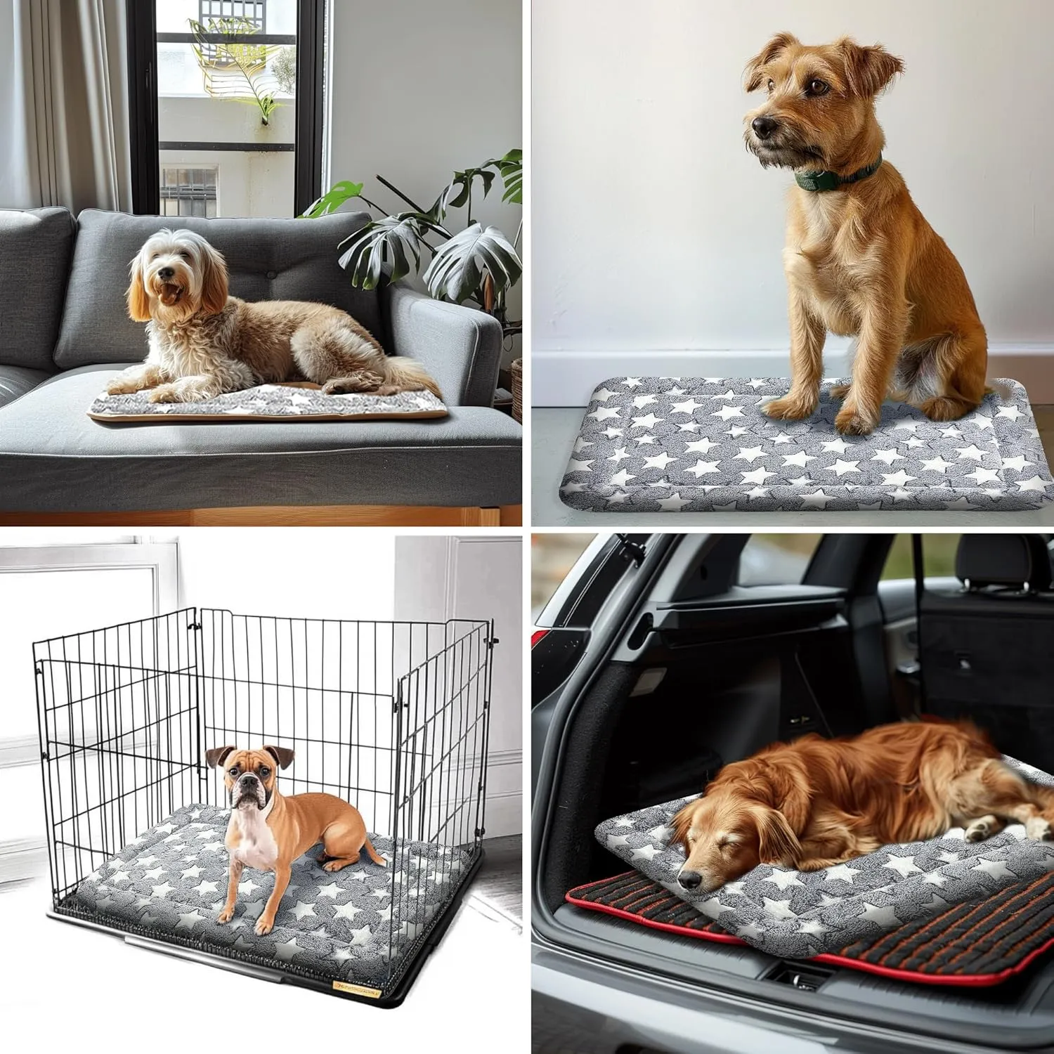 Reversible Dog Mat for Pet Comfort - Soft Bed Pads with Dual-Sided Design for All Seasons - Durable, Machine Washable for Crates, Travel, and Home