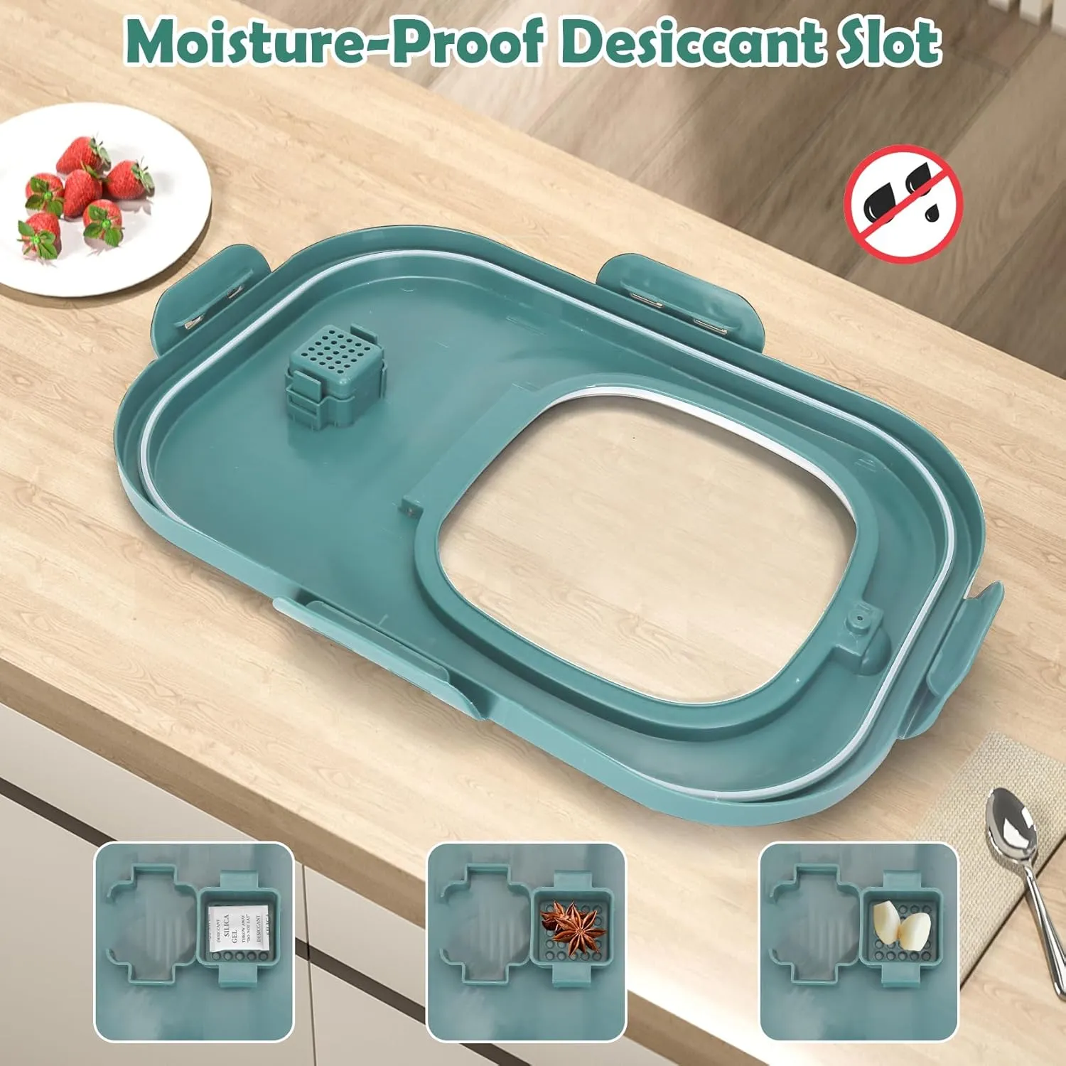 Rice Storage Container, 20Lbs Flour Container, Airtight Large Pet Dog Cat Food Storage Dispenser Bin with Wheels, Scoop & Measuring Cup, Collapsible Kitchen Dry Food Holder for Rice Cereal Kibble