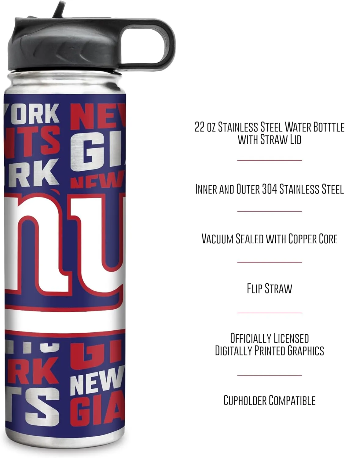 Rico Industries NFL Football Stainless Steel Tumbler with Lid - Great For Coffee, Tea, Water or Cocktails