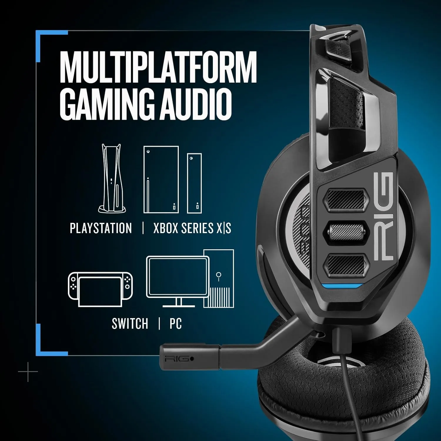 RIG 300 PRO HS Premier Wired Gaming Headset for PlayStation - Universal 3.5mm Compatibility with PS4, PS5, Xbox Series X|S, Xbox One, Nintendo Switch, Switch 2, PC, Tablet - Black