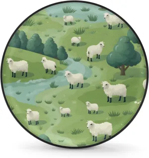 River Sheep Grassland Spare Tire Cover Weatherproof Universal Wheel Protectors Dustproof Tyre Covers for Rv Camper Travel Trailer SUV Truck Many Vehicle Tire Protector 16 Inch