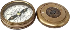 Robert Frost Poem, Antique Brass Pocket Compass 2 Inches for Hiking Camping Hunting Outdoor Military Navigation Tool Gift for All Occasion.