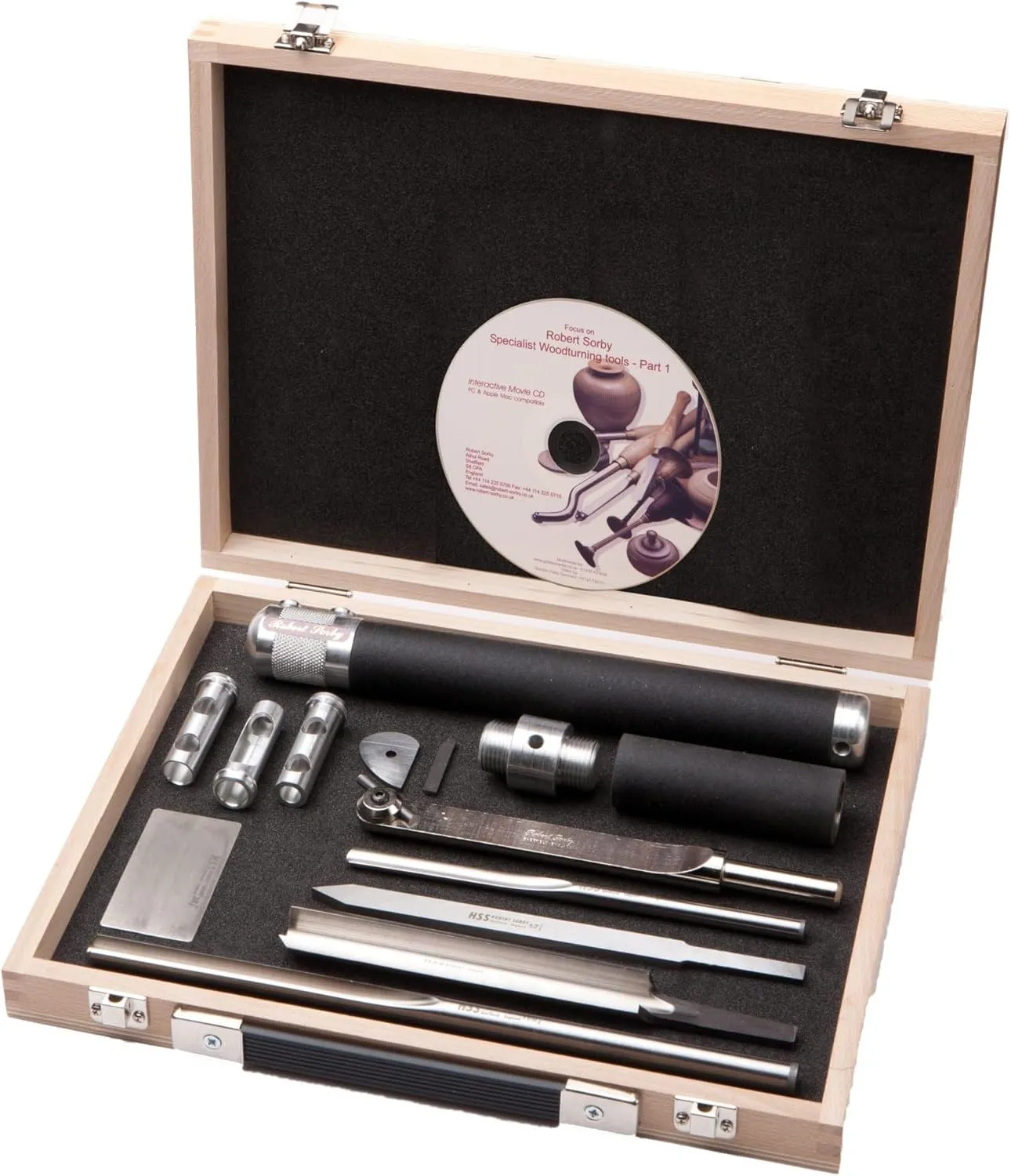 Robert Sorby # SOV-RS200DBS Sovereign Hollowing Set in Wooden Box