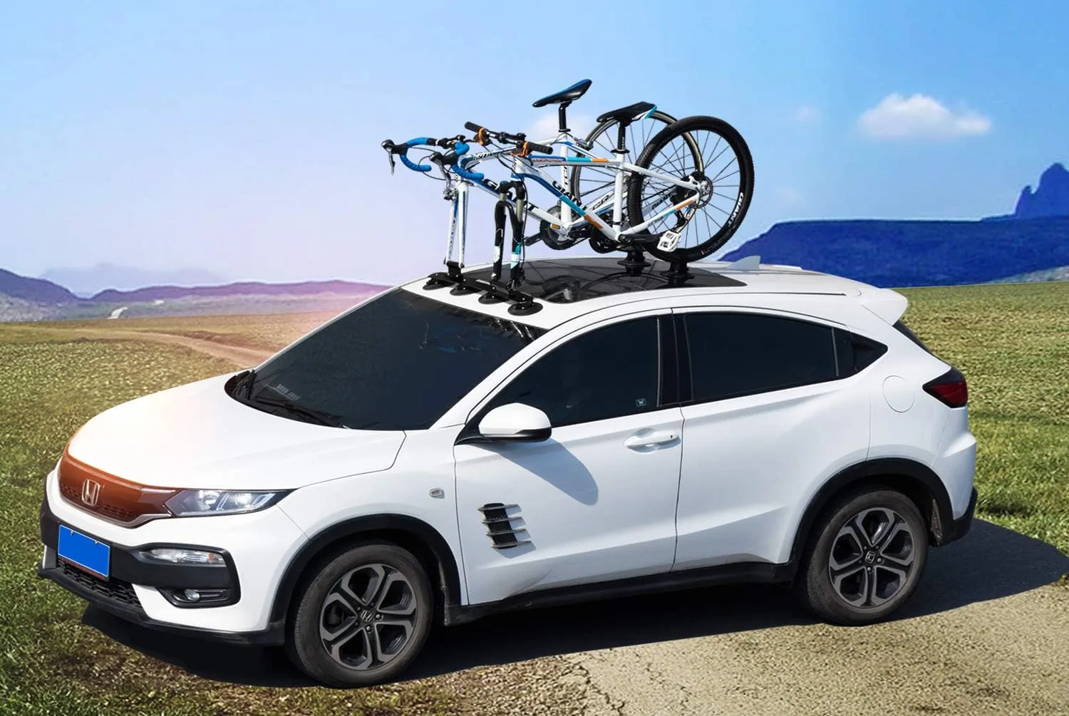 ROCKBROS Sucker Bike Rack for Car Roof Suction Cup Bicycle Carrier Quick Release Aluminium Alloy Roof Rack for 1 Bike