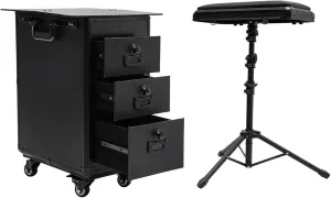 Rolling Makeup Case,3-Tier Makeup Case with 4 Wheels,Makeup and Hairdressing Storage Organizer,Large Makeup Case with Combination Lock for Salon Barber, Artists