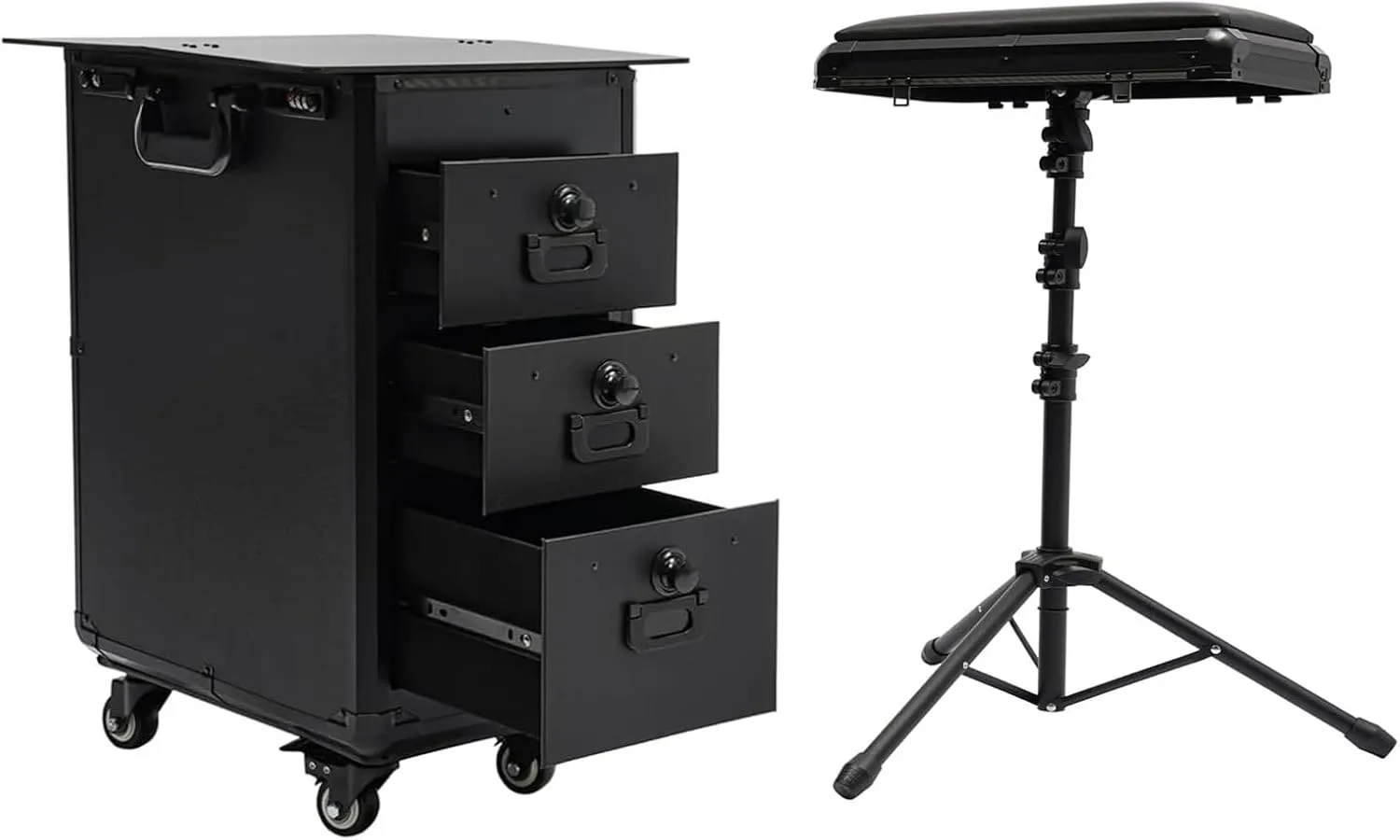 Rolling Makeup Case,3-Tier Makeup Case with 4 Wheels,Makeup and Hairdressing Storage Organizer,Large Makeup Case with Combination Lock for Salon Barber, Artists