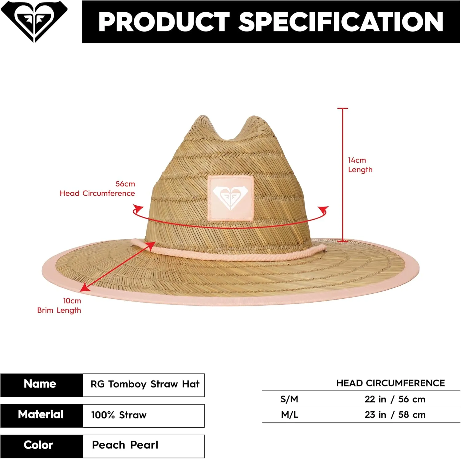 Roxy Girls' Rg Tomboy Straw Hat