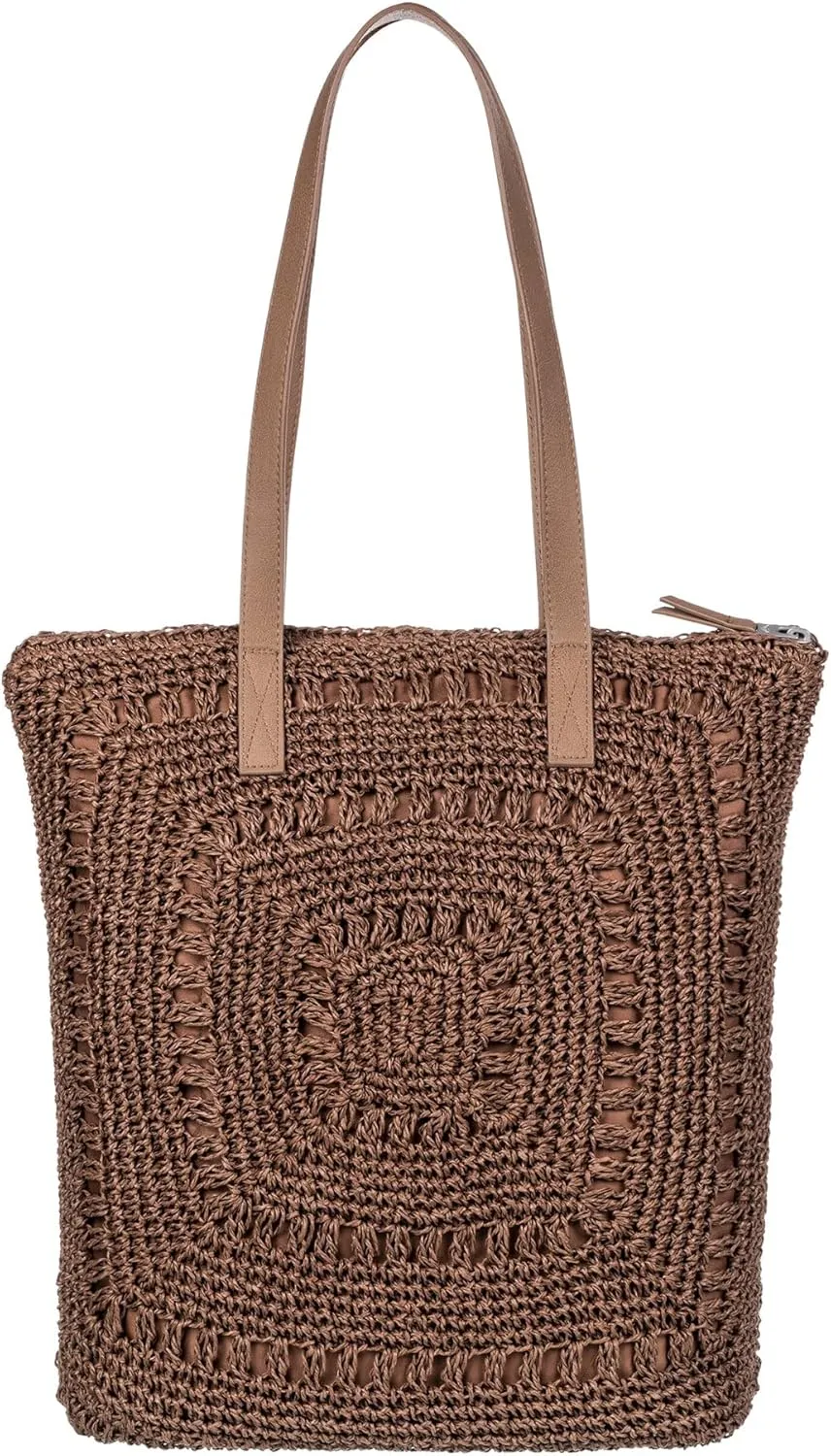 Roxy Women's Beach Tote Bag | Travel | Vacation | Straw | Lightweight | Breathable
