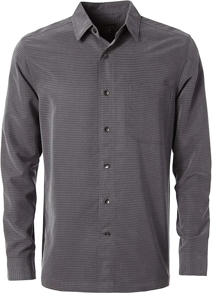 Royal Robbins Men's Desert Pucker Dry Long Sleeve Button Down Shirt, Asphalt, XX-Large