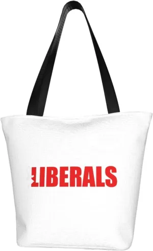 Rqwaaed Fuck Liberals Women'S Casual One Shoulder Carry Shopping Bag Large Capacity Working Storage Handbag