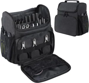 Rsobl Pliers Organizer Pliers Tool Bag Pliers Holder with Handle Electrician Tool Storage Bag Organizer with Wide Mouth Multi-Pockets Pliers Organizer for Men Electrician Mechanic Plumber, Bag Only