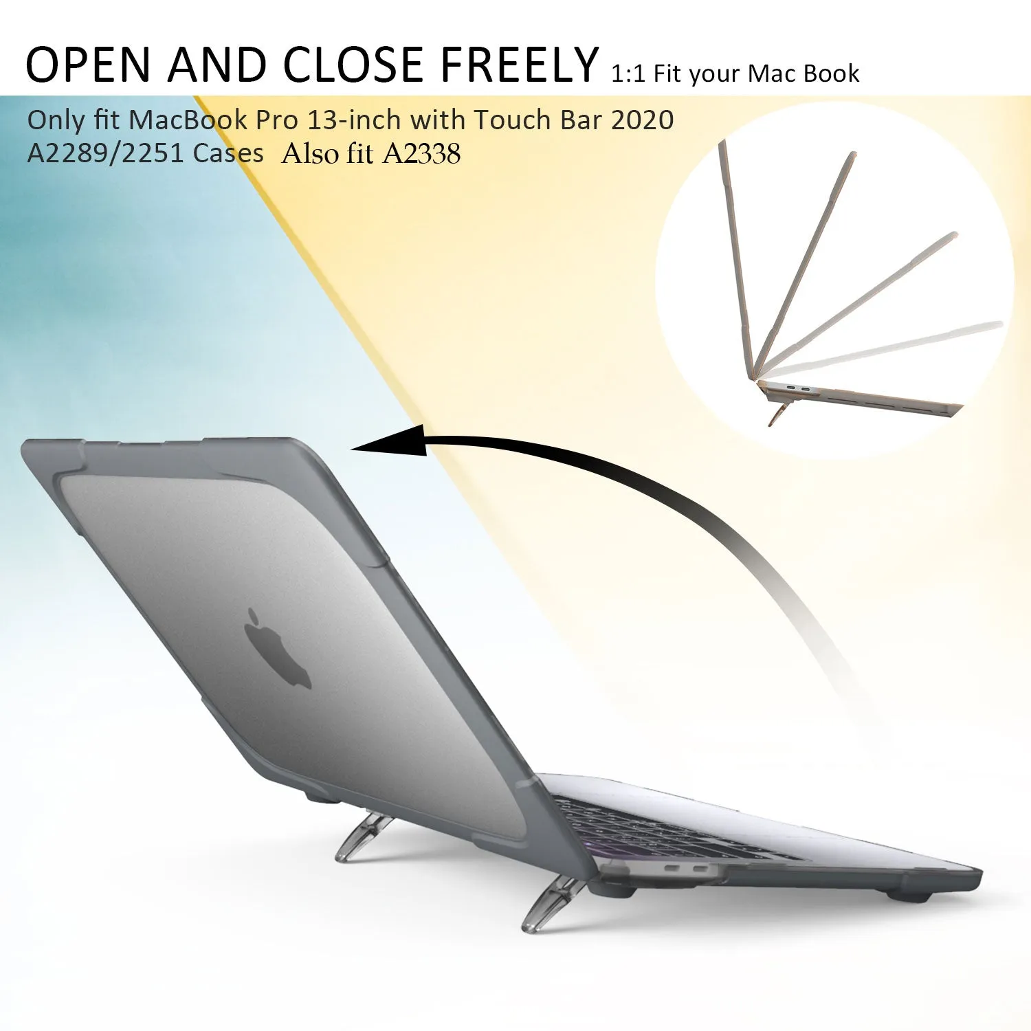 Rugged Protective & Heavy Duty Case Macbook Pro 13 (2020 & 2021) - Clear Grey