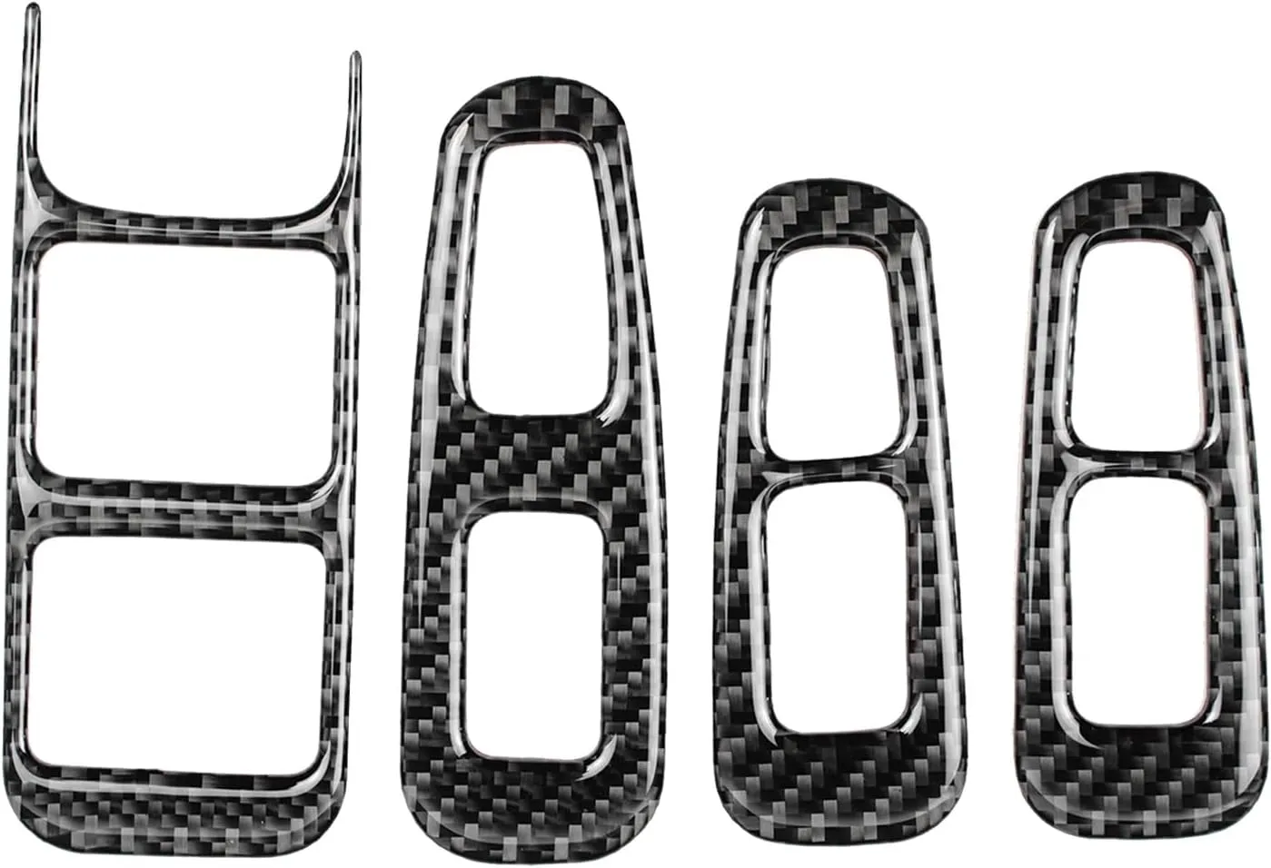 RUIANTE Compatible with Carbon Fiber Center Consoles Window Rising Control Panel Cover Trim Interior Car AUT Accessories for KIA Stinger GT 2019 2020 2021 2022 2023 (4pc Black)