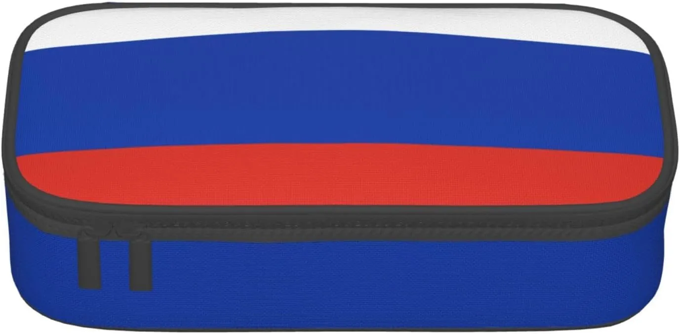 Russian flag print Large Capacity Storage Bag Travel Office Supplies Box, Makeup Bag, Desk Organizer with