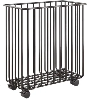 Ruvoo Laundry Basket Clothes Hamper Black Laundry Hamper Metal Laundry Baskets With 4 Wheel, Freestanding Clothes Basket For Bathroom Laundry Room Laundry Hamper Washing Basket