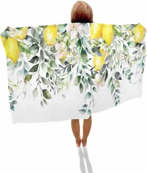 Sage Green Beach Towel 31"x61" Microfiber Beach Towels Oversized Sand Free Quick Dry Beach Towel/Bath Towels/Yoga Towel/Pool Towels/Travel Towel for Women Men Girls Kids-Eucalyptus Lemon