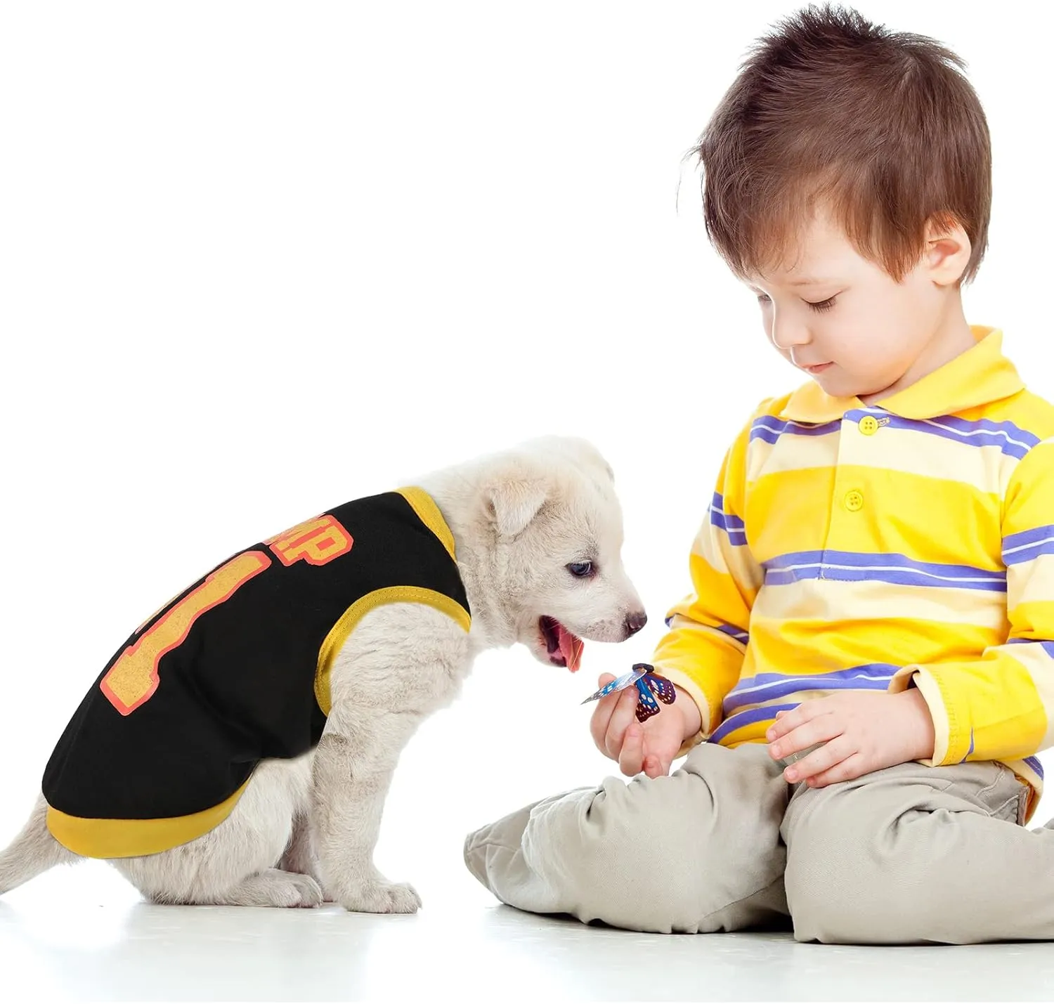 Saintrygo 8 Pieces Dog Shirts Pet Printed Clothes with Funny Letters Summer Pet T Shirts Cool Puppy Breathable Dog Outfit Soft Sweatshirt Cats(Cute Pattern,Large)