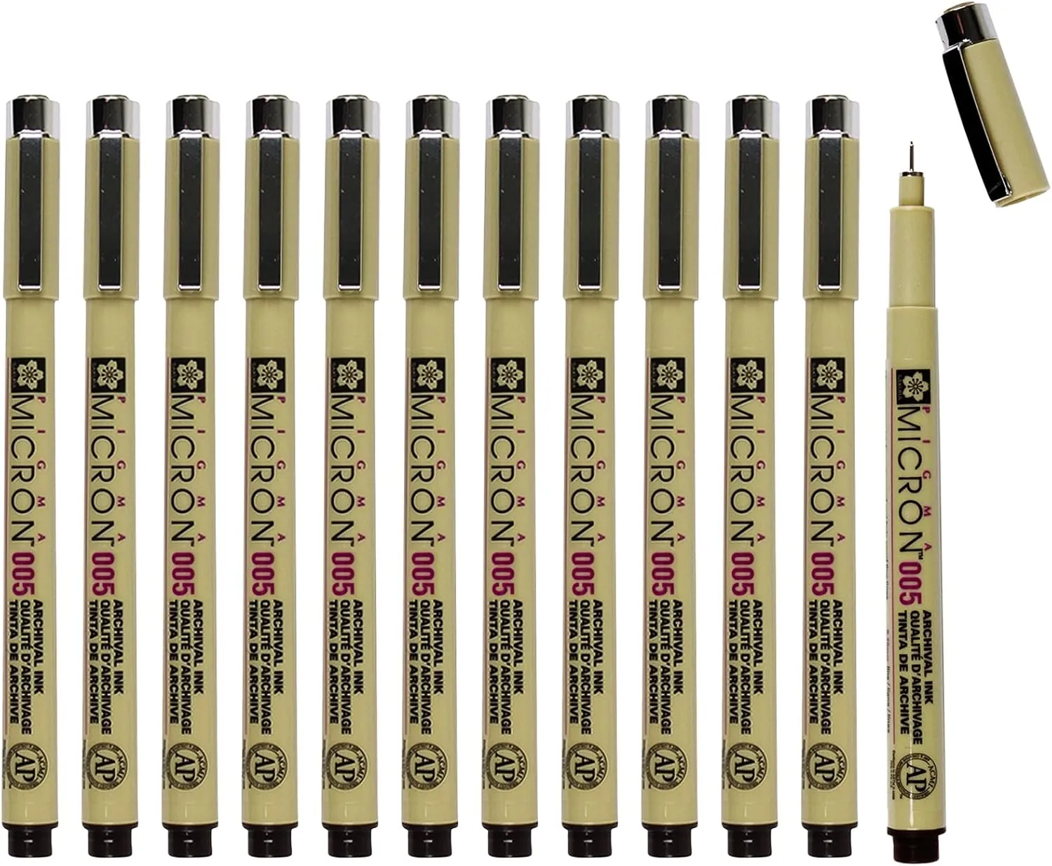 SAKURA Pigma Micron Fineliner Pens - Archival Sepia Ink Artist Pens for Drawing - 005 Point Size (Box of 12)