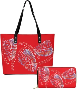 Samoa Tribal Design Women'S Handbag Large Capacity Shoulder Bag Polynesian 2-Piece Women'S Bag The Same Purse