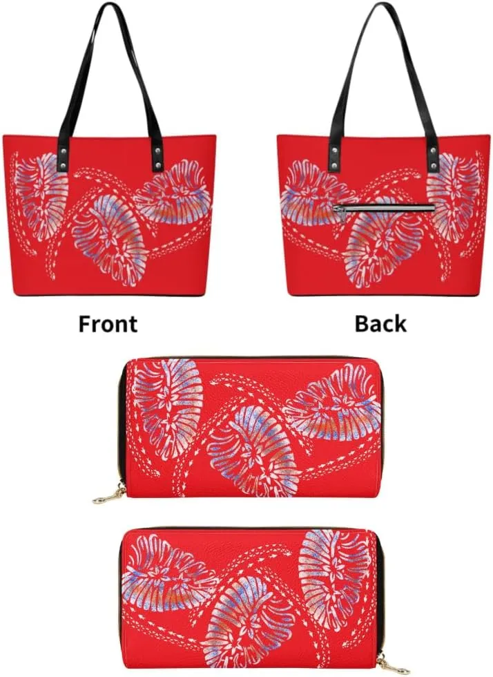 Samoa Tribal Design Women'S Handbag Large Capacity Shoulder Bag Polynesian 2-Piece Women'S Bag The Same Purse