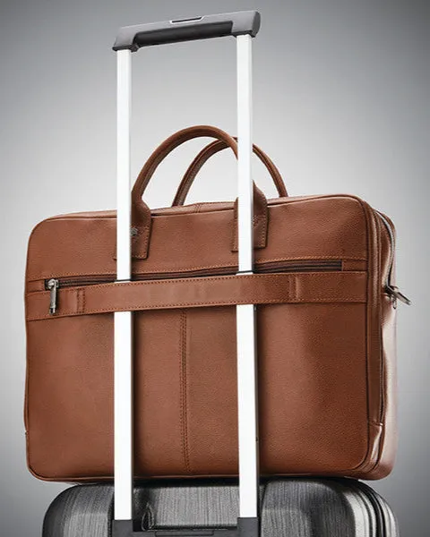 Samsonite Classic Leather Toploader Cognac