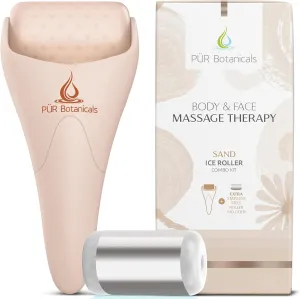 Sand 2-in-1 Set Cryotherapy Ice Roller for Face Wrinkles Massager - Skin Care Tool for Puffiness - Face Depuffer Ice Facial Eye Skin Roller - TMJ Pain Relief & Minor Injuries