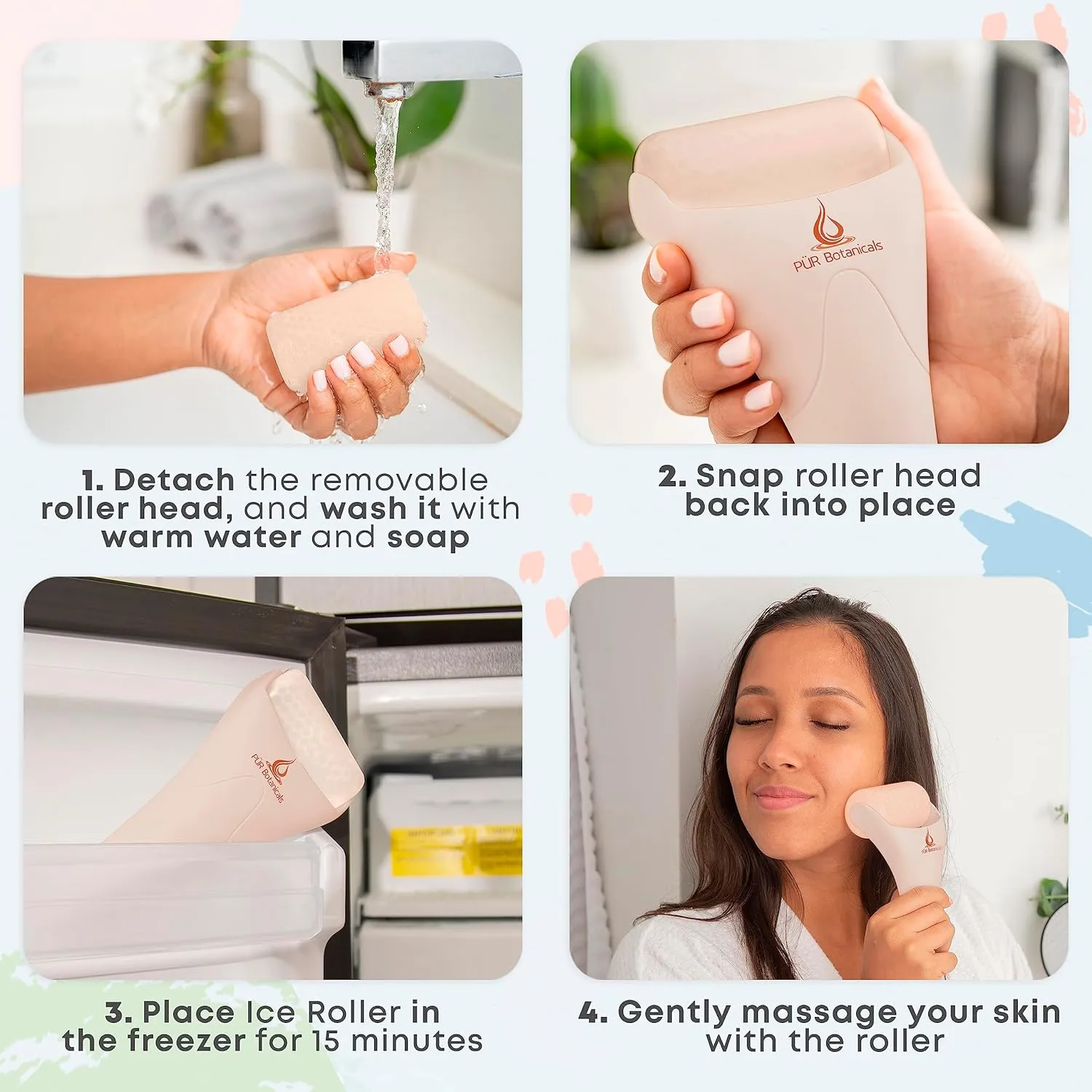 Sand 2-in-1 Set Cryotherapy Ice Roller for Face Wrinkles Massager - Skin Care Tool for Puffiness - Face Depuffer Ice Facial Eye Skin Roller - TMJ Pain Relief & Minor Injuries